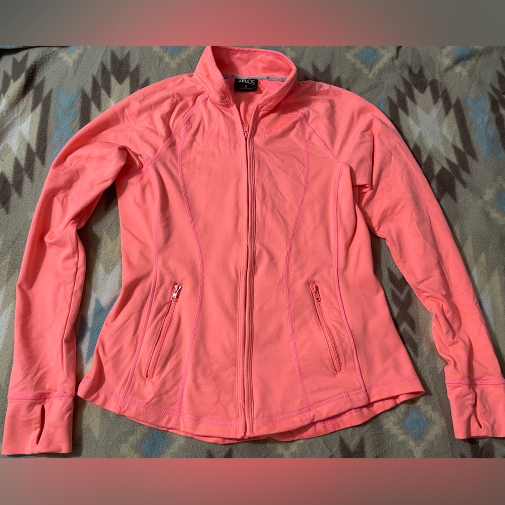 EUC Zelos coral zip up jacket